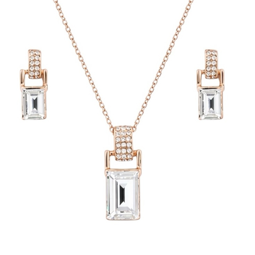 Art Deco Simulated Diamond The Gilda Necklace Set - Picture 1 of 5